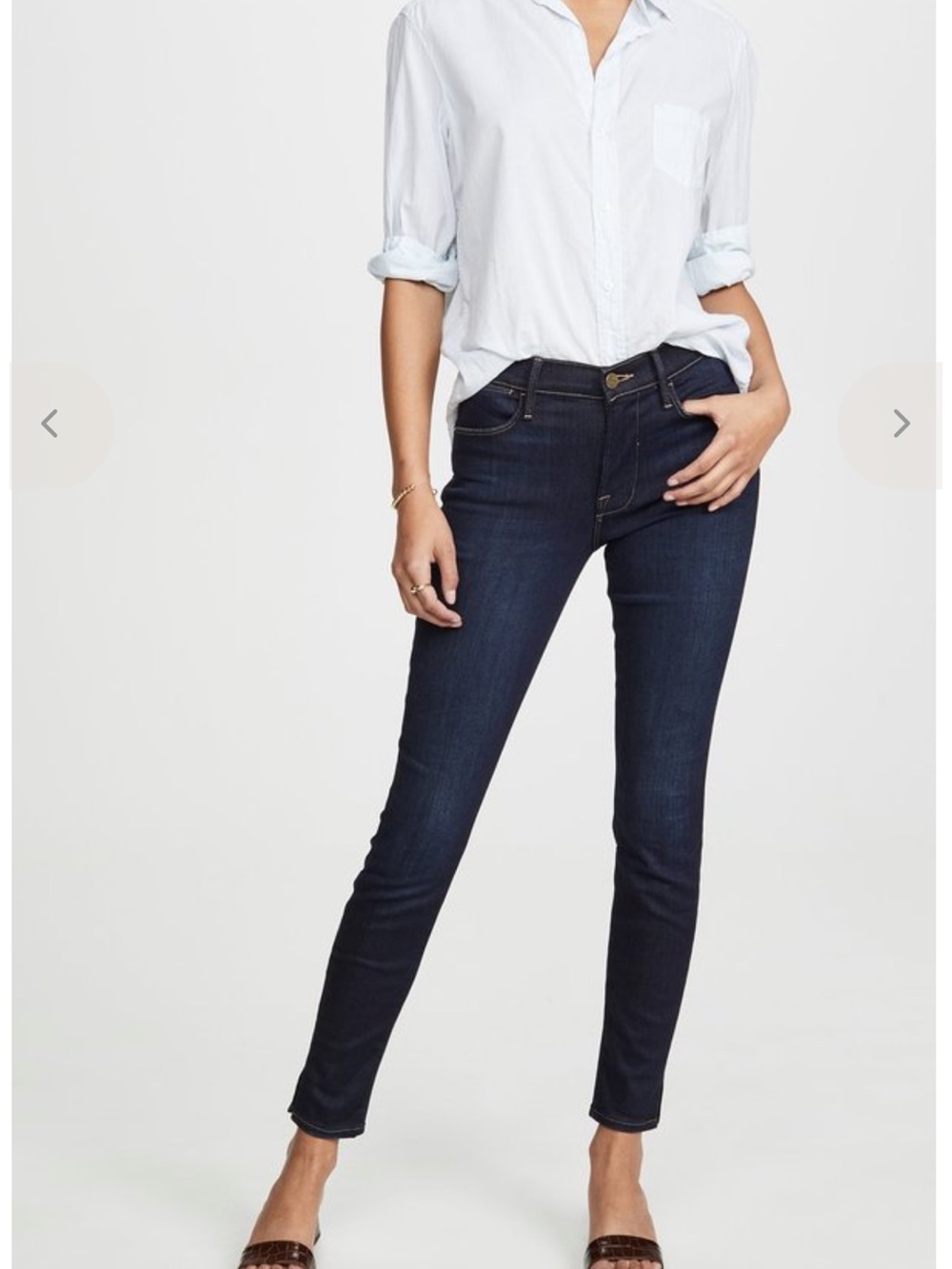 FRAME Denim Women’s Jeans Le High Skinny Copa Dark Blue Outseam Slit Hem  27